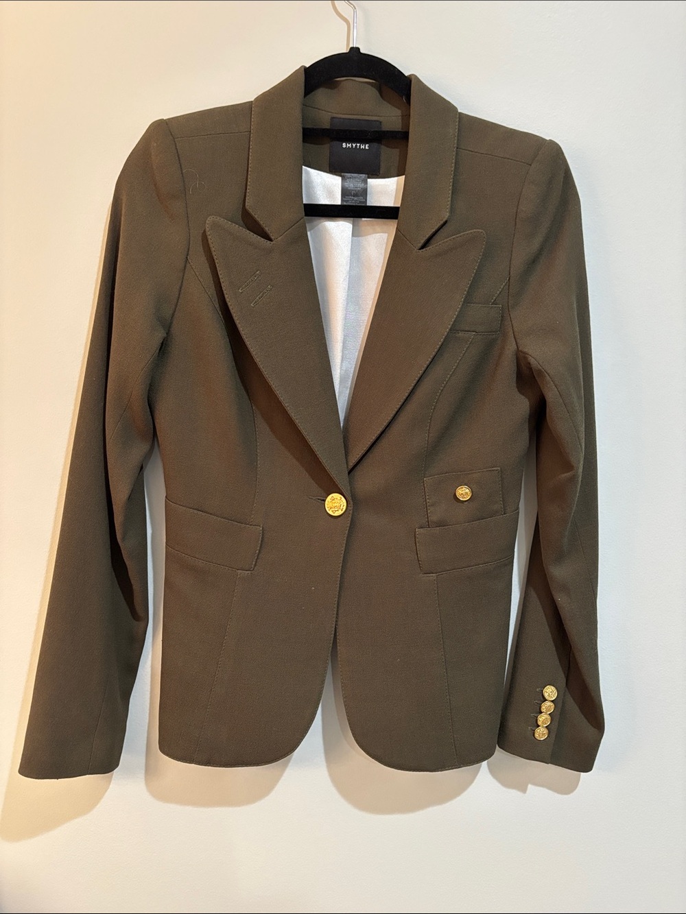 Smythe Olive Blazer with Gold Buttons